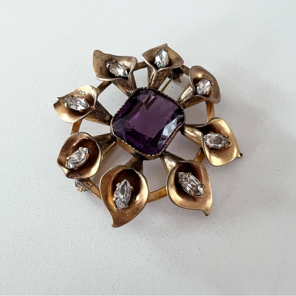 Vintage Glass Crystal Brooch - Picture 4 of 9